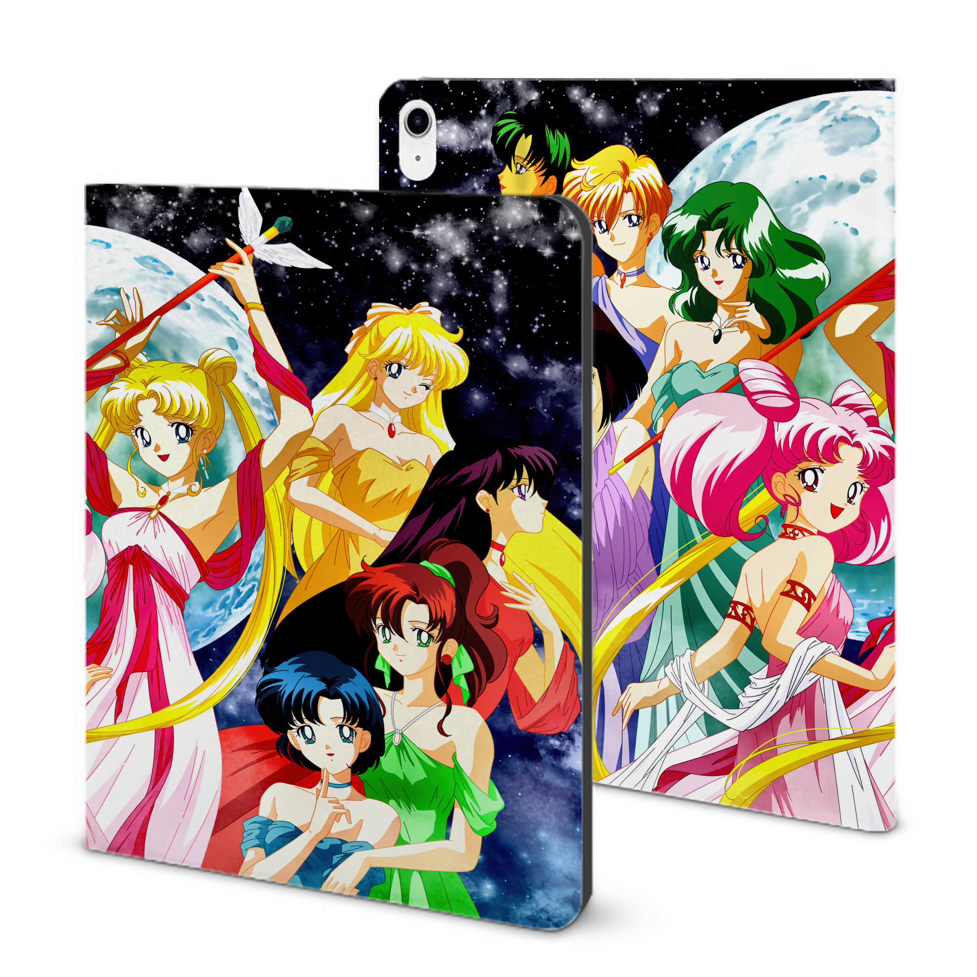 （画像用） 美少女戦士セーラームーン Sailor Moon IPad ケース ブック型 PUレザー TPU 耐衝撃 軽量 薄型 ペン収納なし 全面保護 IPad 各モデル対応